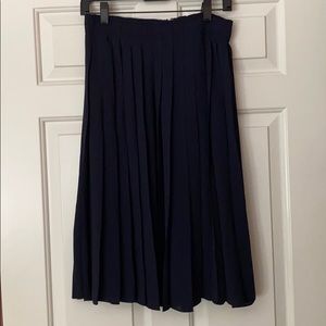 J. Crew Navy Pleated Skirt